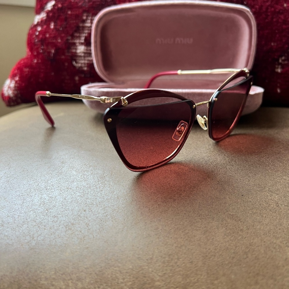 Miu Miu Red Sunglasses - Picture 3 of 6